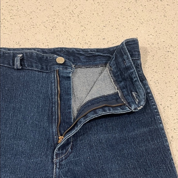 Vintage 1970s VISA Cotton Super High Rise Straight Leg Blue Denim Jeans Size 26 - Picture 6 of 12